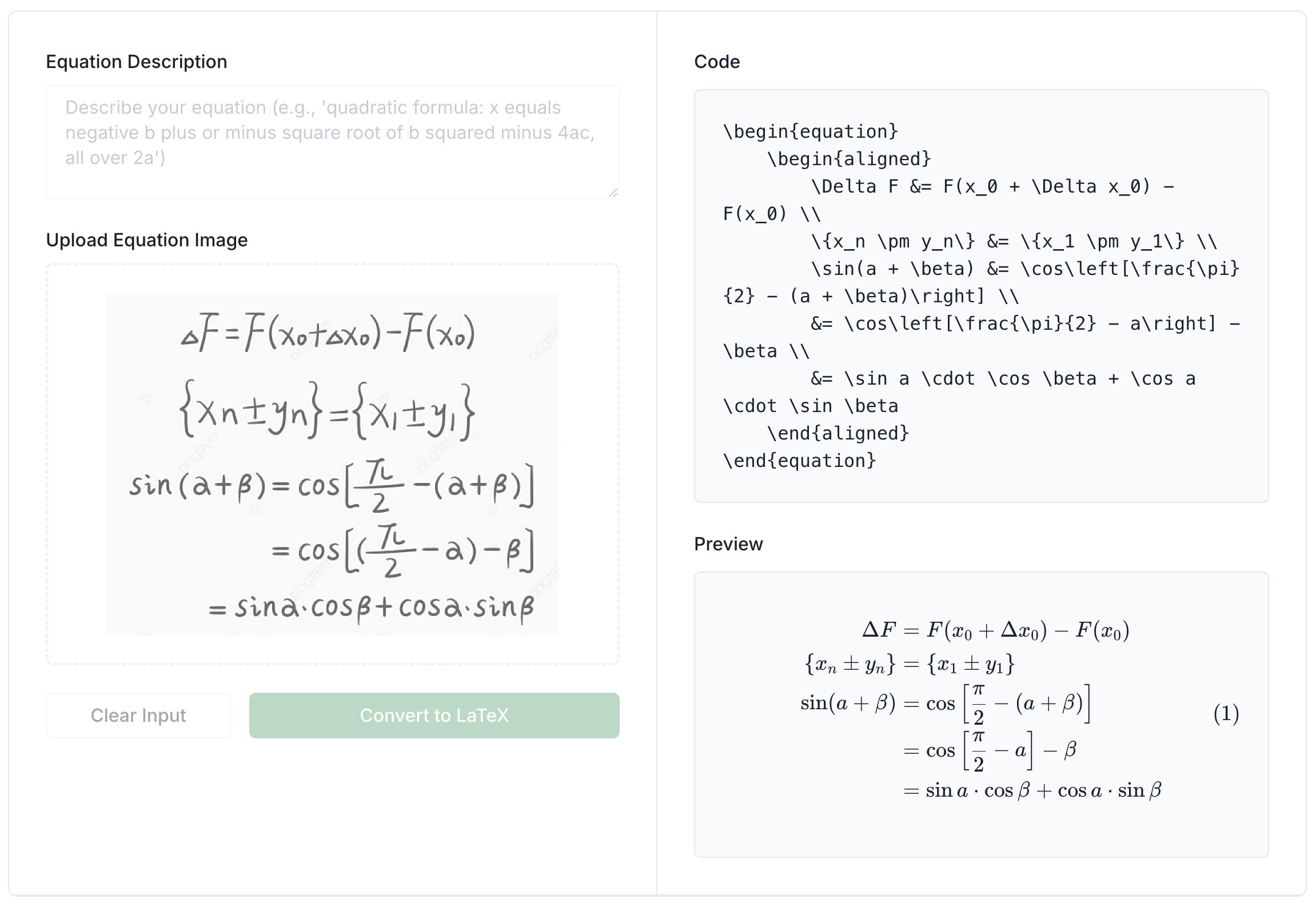 Complex equation conversion example