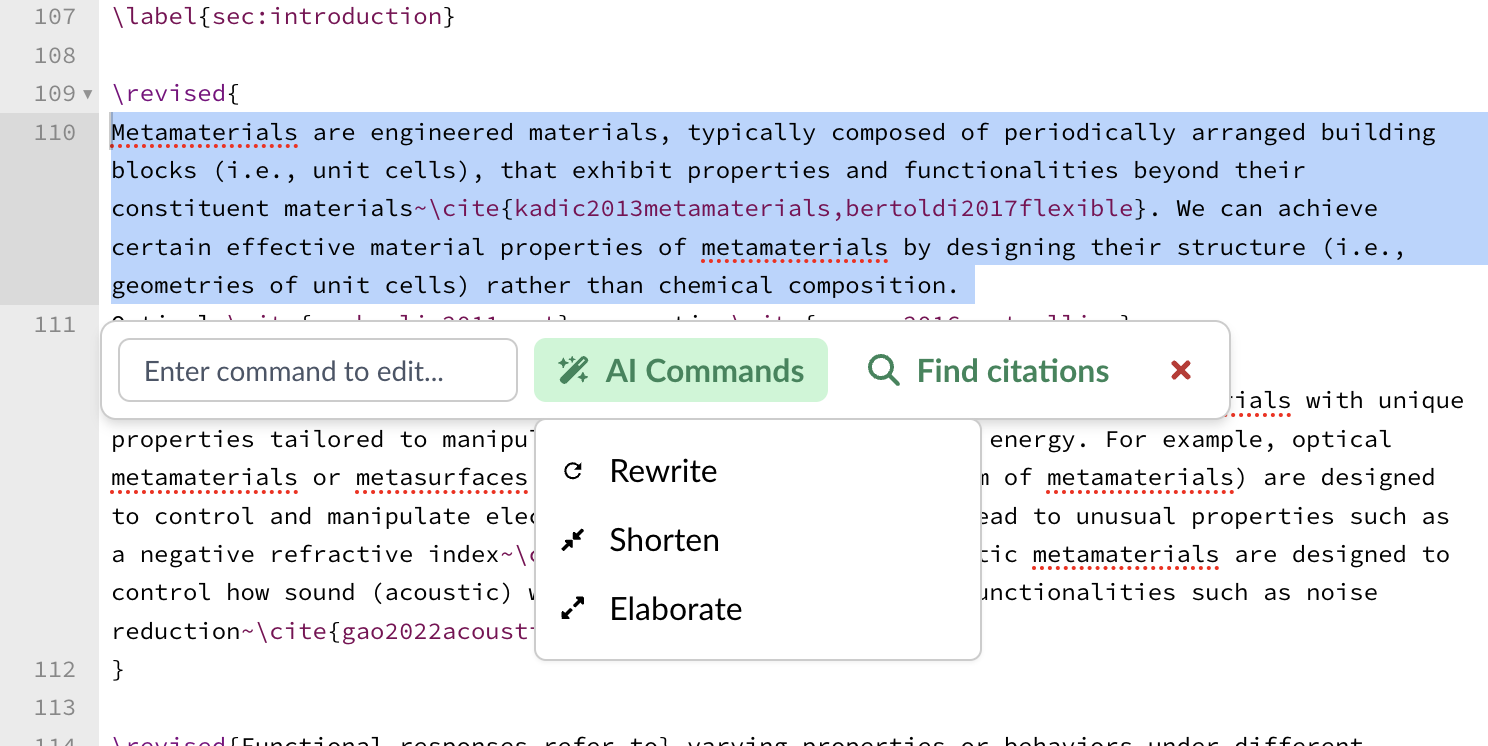 How to Edit LaTeX with AI in Overleaf