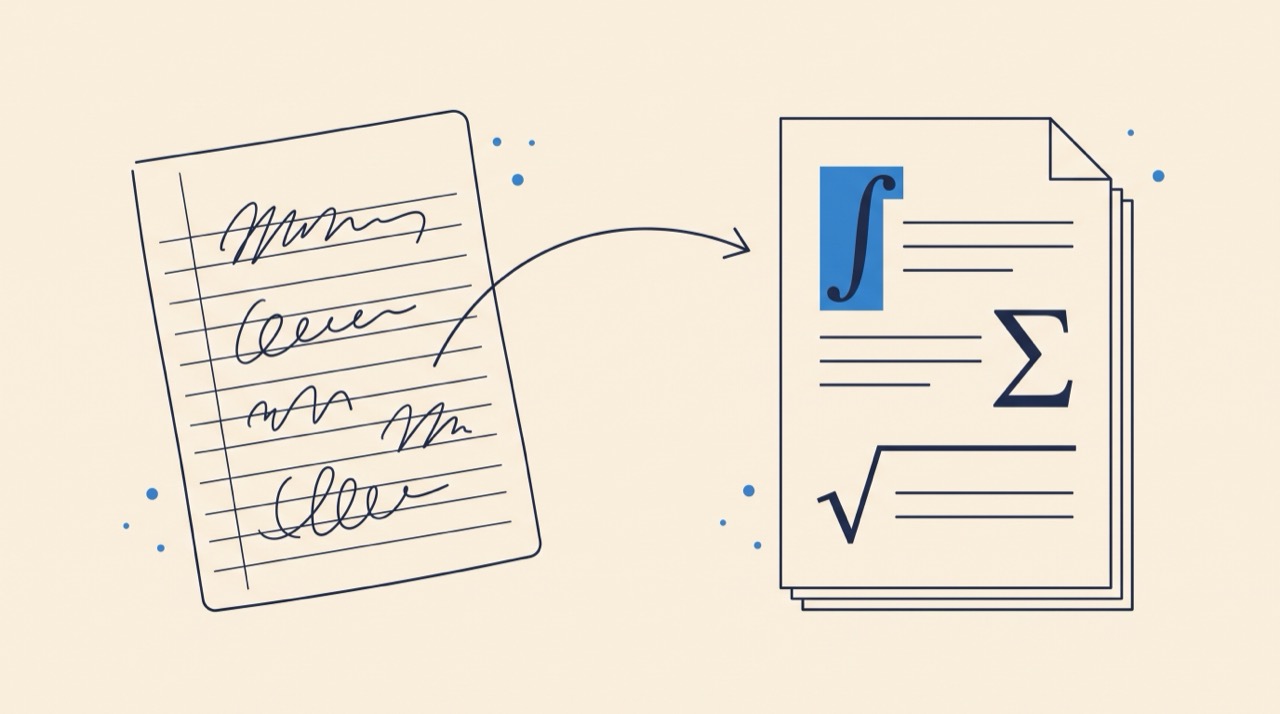 Handwritten notes converted into a typeset LaTeX document