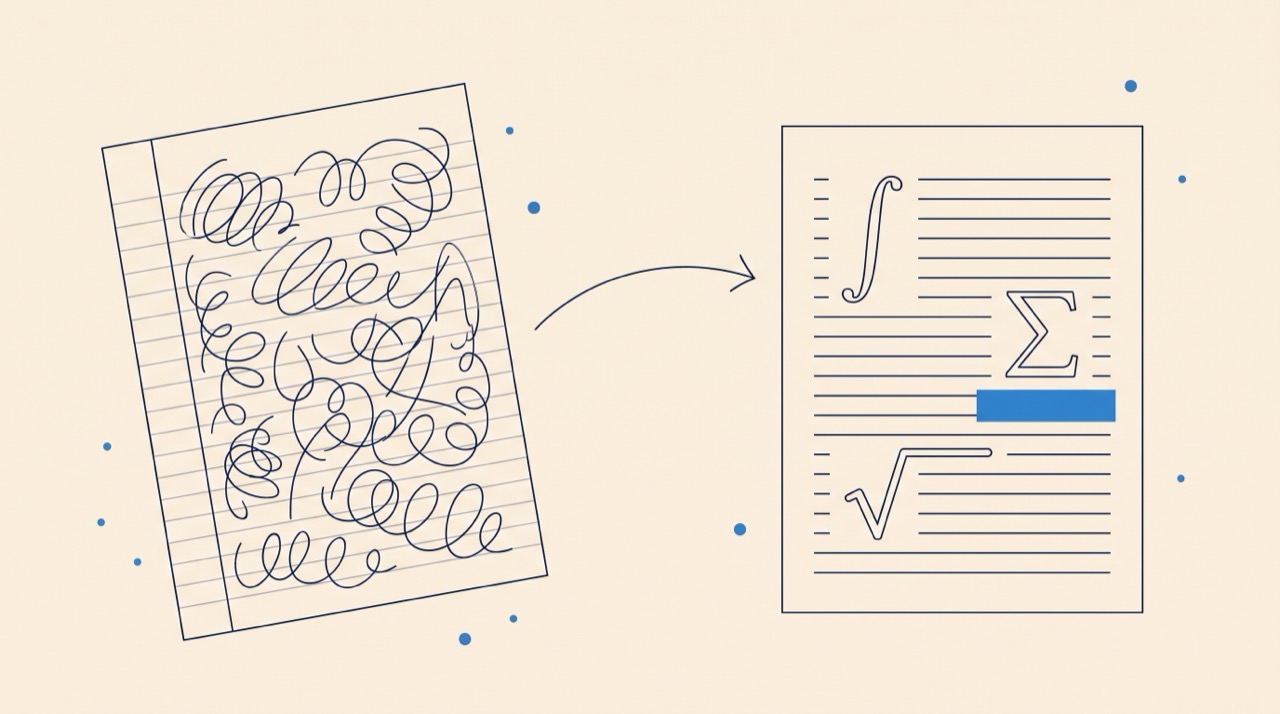 Handwritten notes converted into a typeset LaTeX document